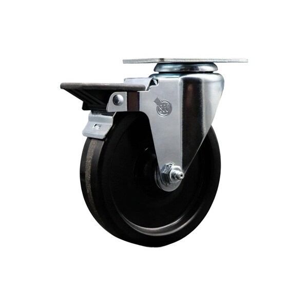 5'' Phenolic Wheel Swivel Top Plate Caster Posi Brake